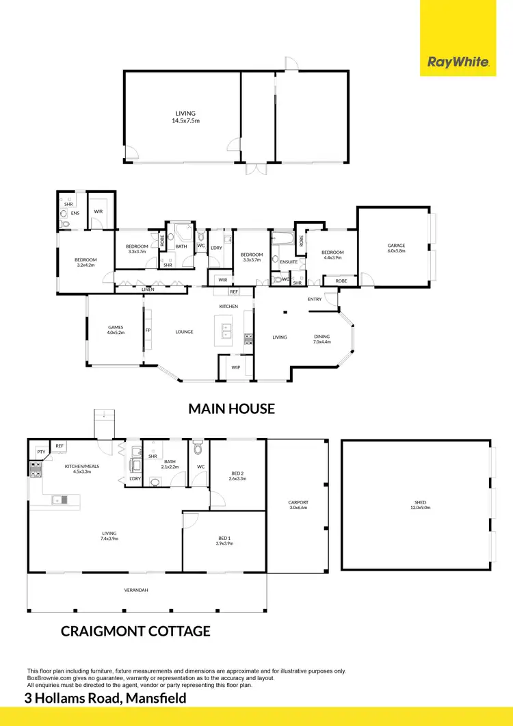Floorplan of Homely rural property listing, 3 Hollams Road, Mansfield VIC 3722