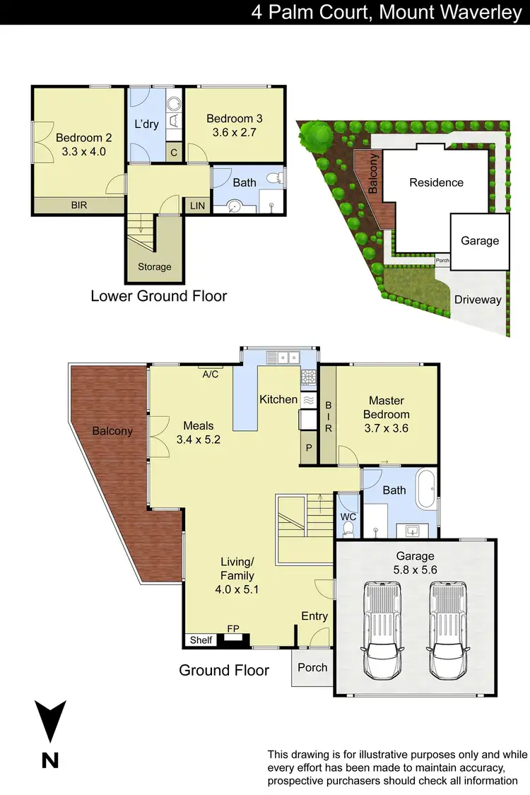 Floorplan of Homely house listing, 4 Palm Court, Mount Waverley VIC 3149