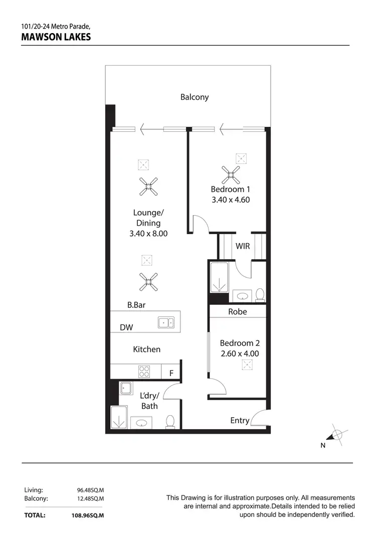 Floorplan of Homely house listing, 101/20-24 Metro Parade, Mawson Lakes SA 5095