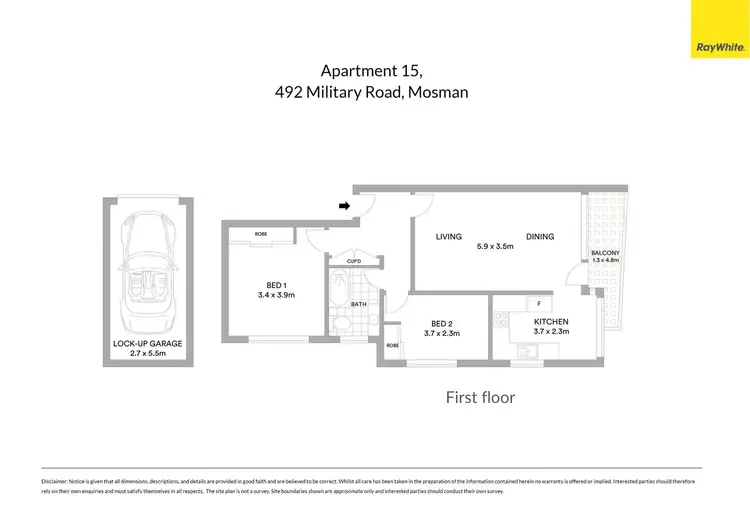 Floorplan of Homely apartment listing, 15/492 Military Road, Mosman NSW 2088