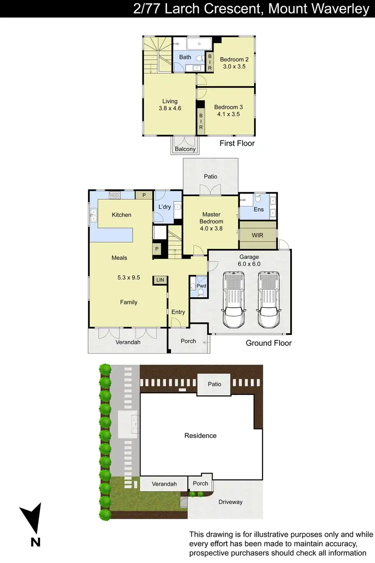 Floorplan of Homely townhouse listing, 2/77 Larch Crescent, Mount Waverley VIC 3149
