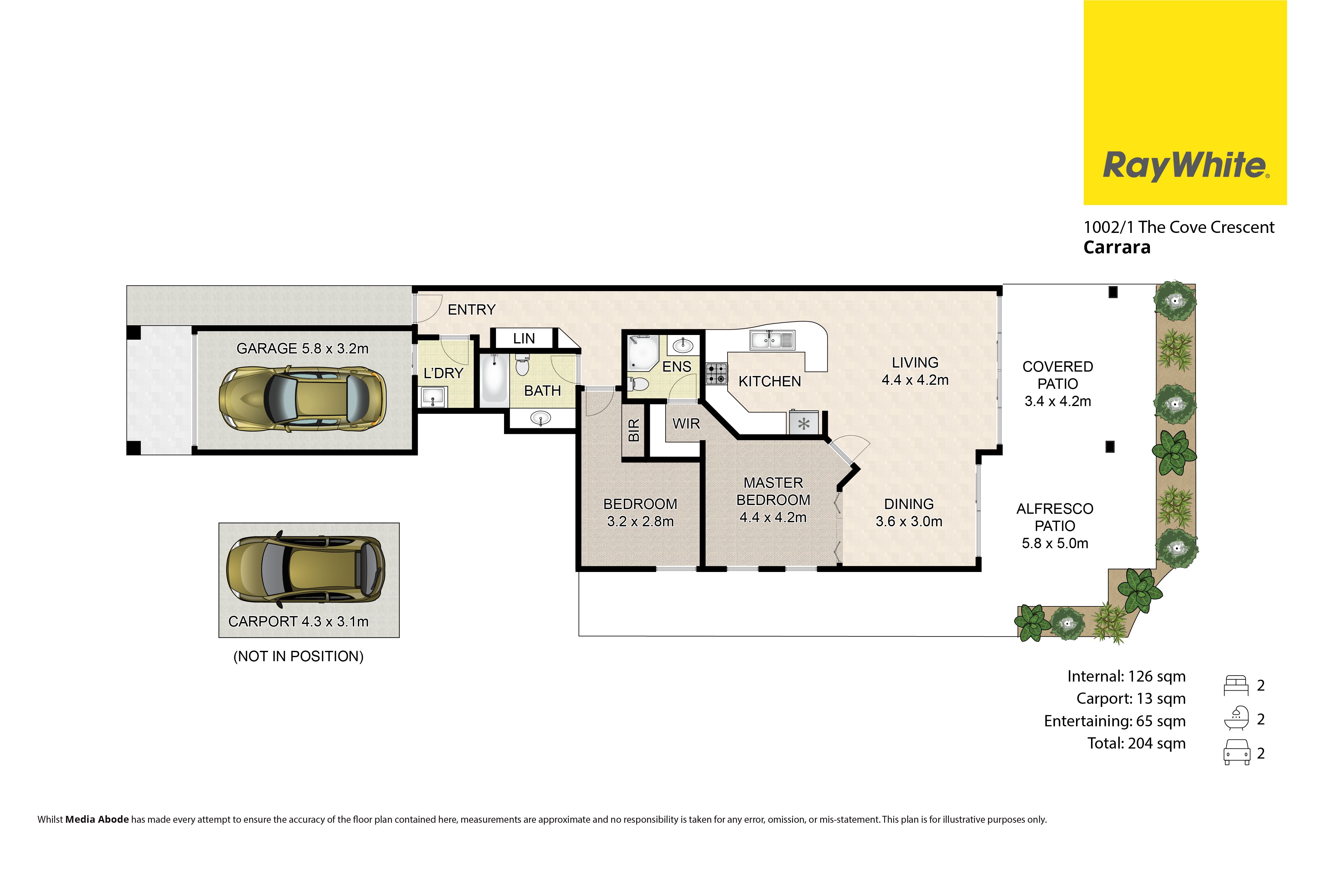 Floorplan of Homely townhouse listing, 1002/1 The Cove Crescent, Carrara QLD 4211