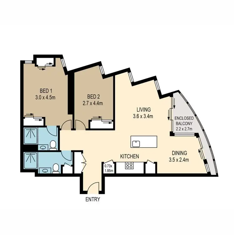 Floorplan of Homely apartment listing, 1801/179 Alfred Street, Fortitude Valley QLD 4006