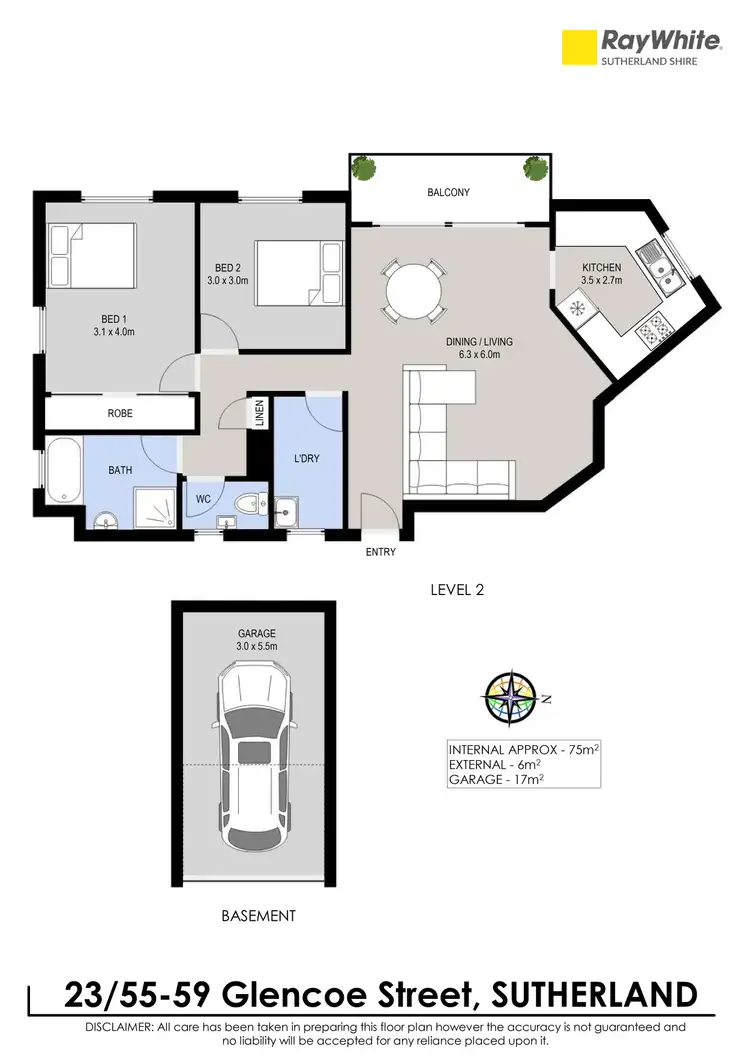 Floorplan of Homely apartment listing, 23/55-59 Glencoe Street, Sutherland NSW 2232