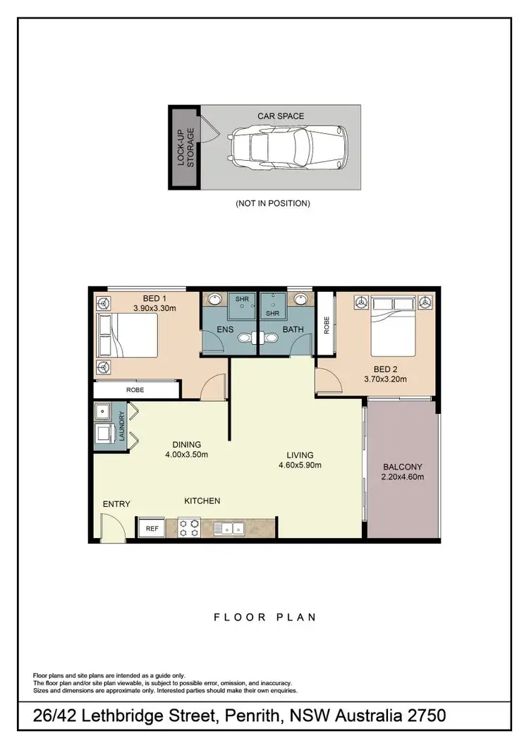 Floorplan of Homely apartment listing, 26/42 Lethbridge Street, Penrith NSW 2750