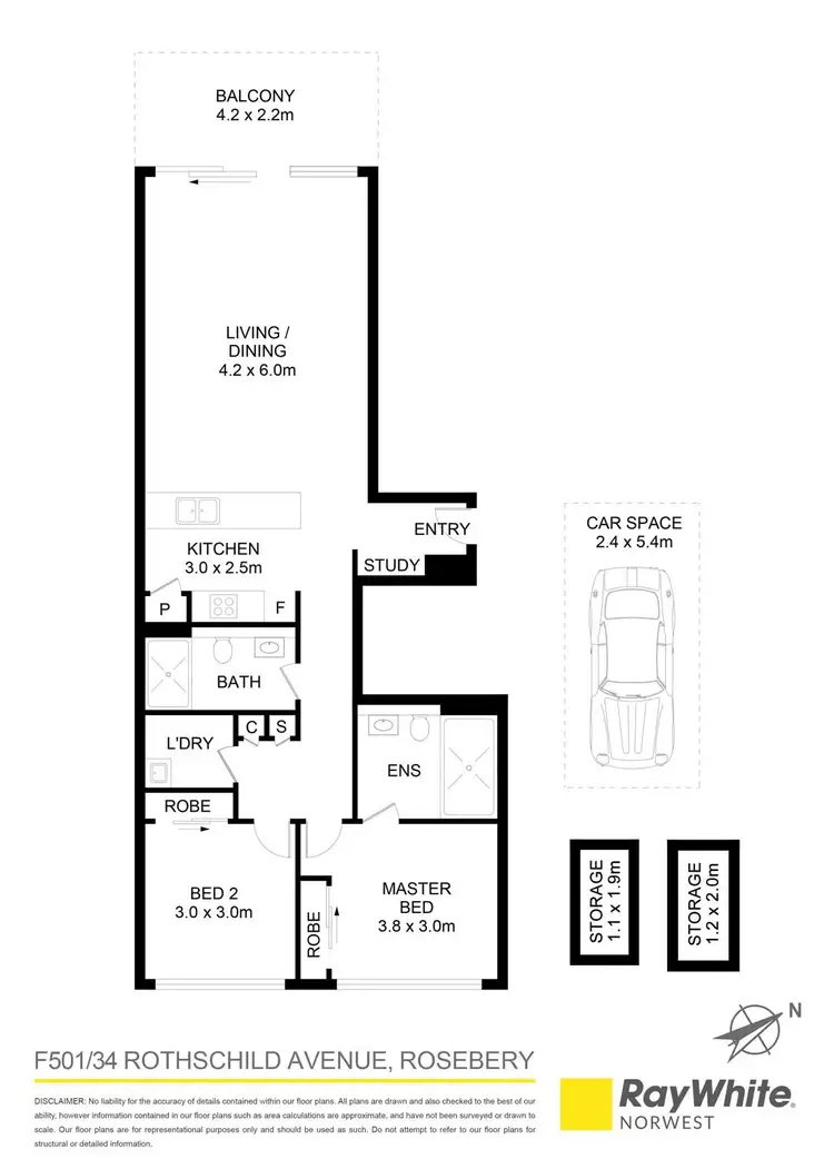 Floorplan of Homely apartment listing, 501f/34 Rothschild Avenue, Rosebery NSW 2018