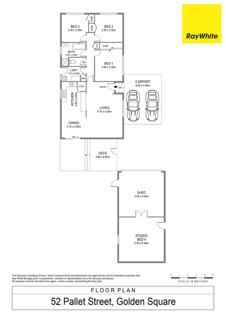 Floorplan of Homely house listing, 52 Pallett Street, Golden Square VIC 3555