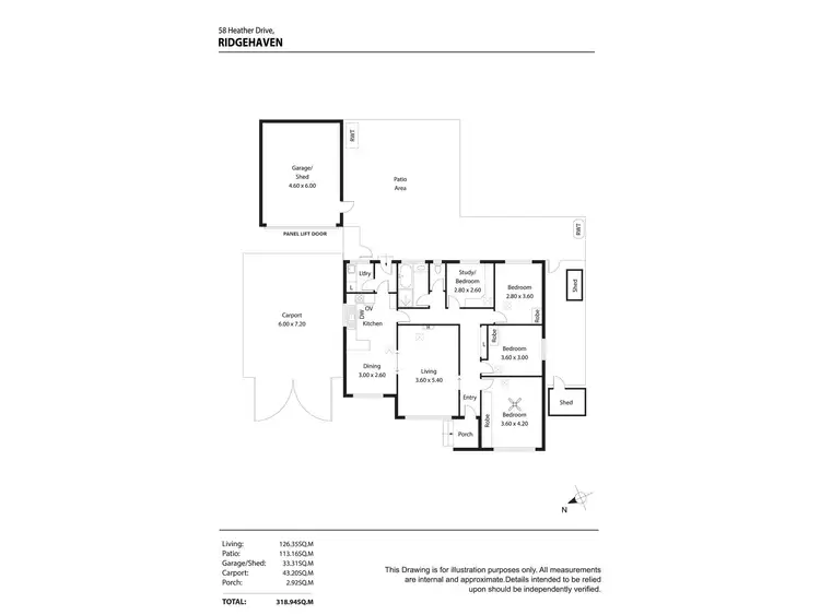 Floorplan of Homely house listing, 58 Heather Drive, Ridgehaven SA 5097
