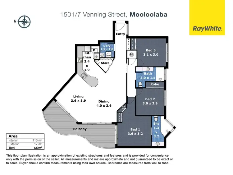 Floorplan of Homely unit listing, 1501/7 Venning Street, Mooloolaba QLD 4557