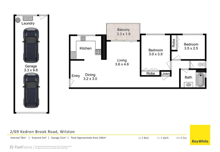 Floorplan of Homely apartment listing, 2/69 Kedron Brook Road, Wilston QLD 4051