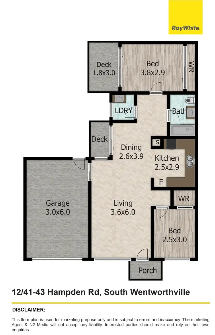 Floorplan of Homely villa listing, 12/41-43 Hampden Road, South Wentworthville NSW 2145