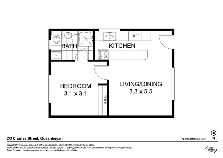 Floorplan of Homely unit listing, 2/3 Charles Street, Queanbeyan NSW 2620