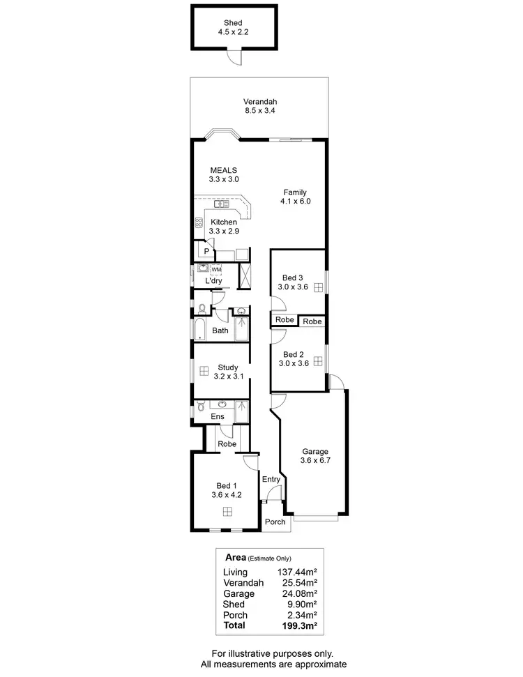 Floorplan of Homely house listing, 1 Dawlish Road, Osborne SA 5017
