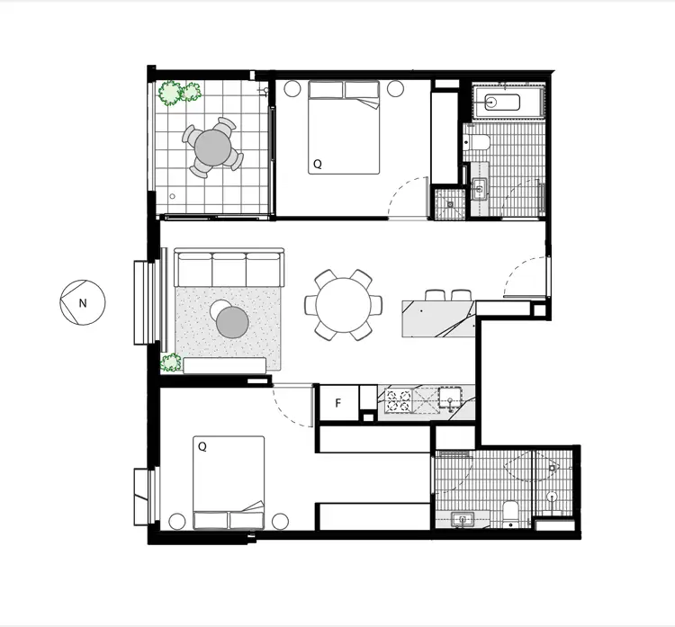 Floorplan of Homely apartment listing, 304B/64 Breese Street, Brunswick VIC 3056