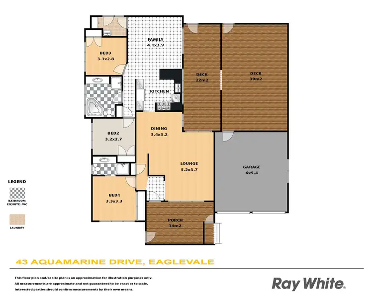 Floorplan of Homely house listing, 43 Aquamarine Drive, Eagle Vale NSW 2558