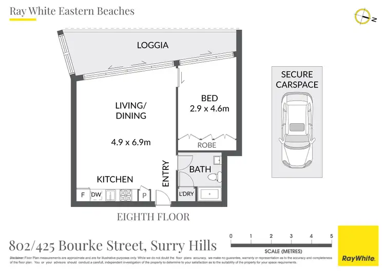 Floorplan of Homely apartment listing, 802/425 Bourke Street, Surry Hills NSW 2010