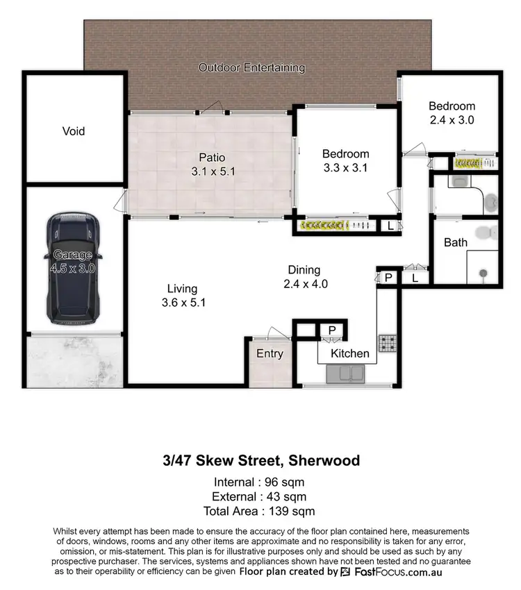 Floorplan of Homely unit listing, 3/47 Skew Street, Sherwood QLD 4075