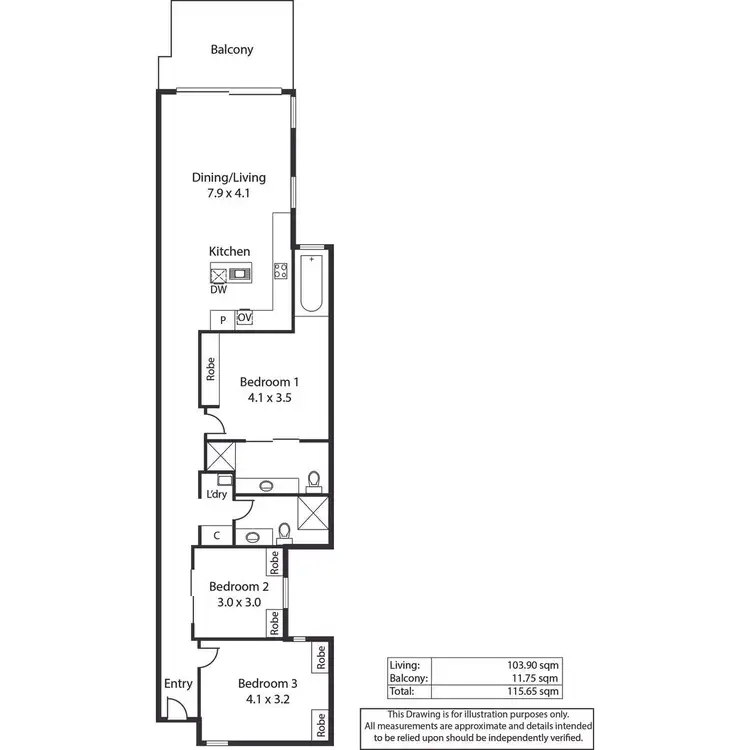 Floorplan of Homely apartment listing, 228/344 Seaview Road, Henley Beach SA 5022