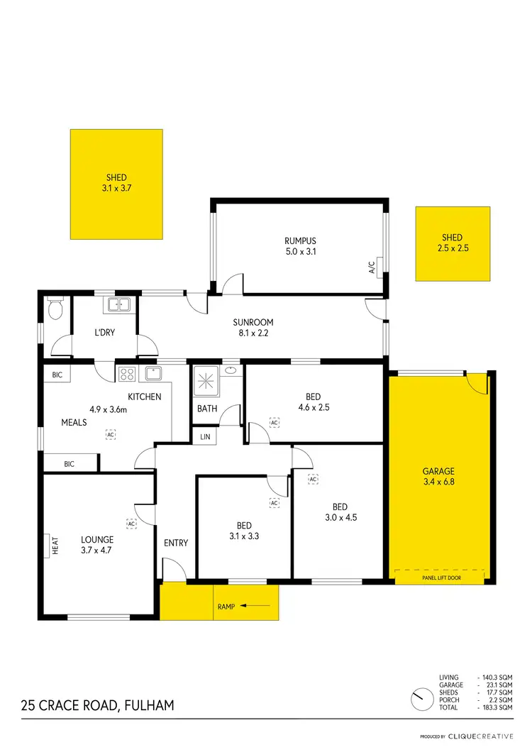 Floorplan of Homely house listing, 25 Crace Road, Fulham SA 5024