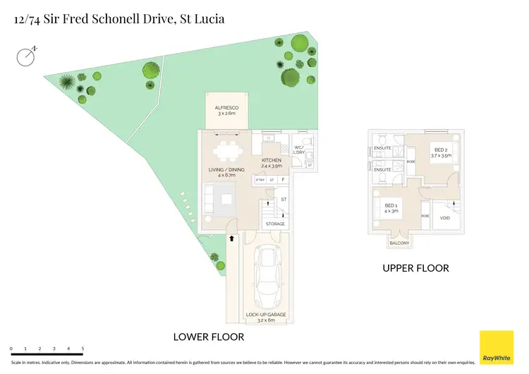 Floorplan of Homely townhouse listing, 12/74 Sir Fred Schonell Drive, St Lucia QLD 4067