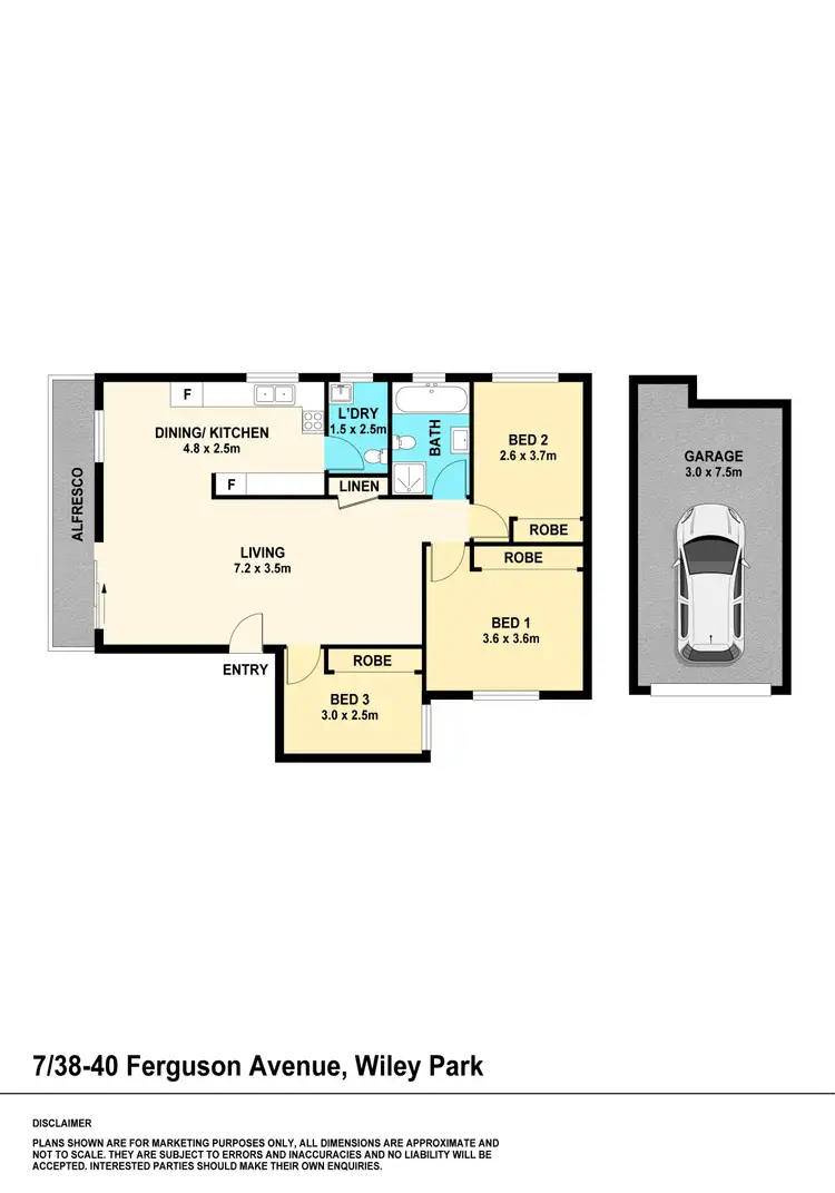 Floorplan of Homely unit listing, 7/38-40 Ferguson Avenue, Wiley Park NSW 2195