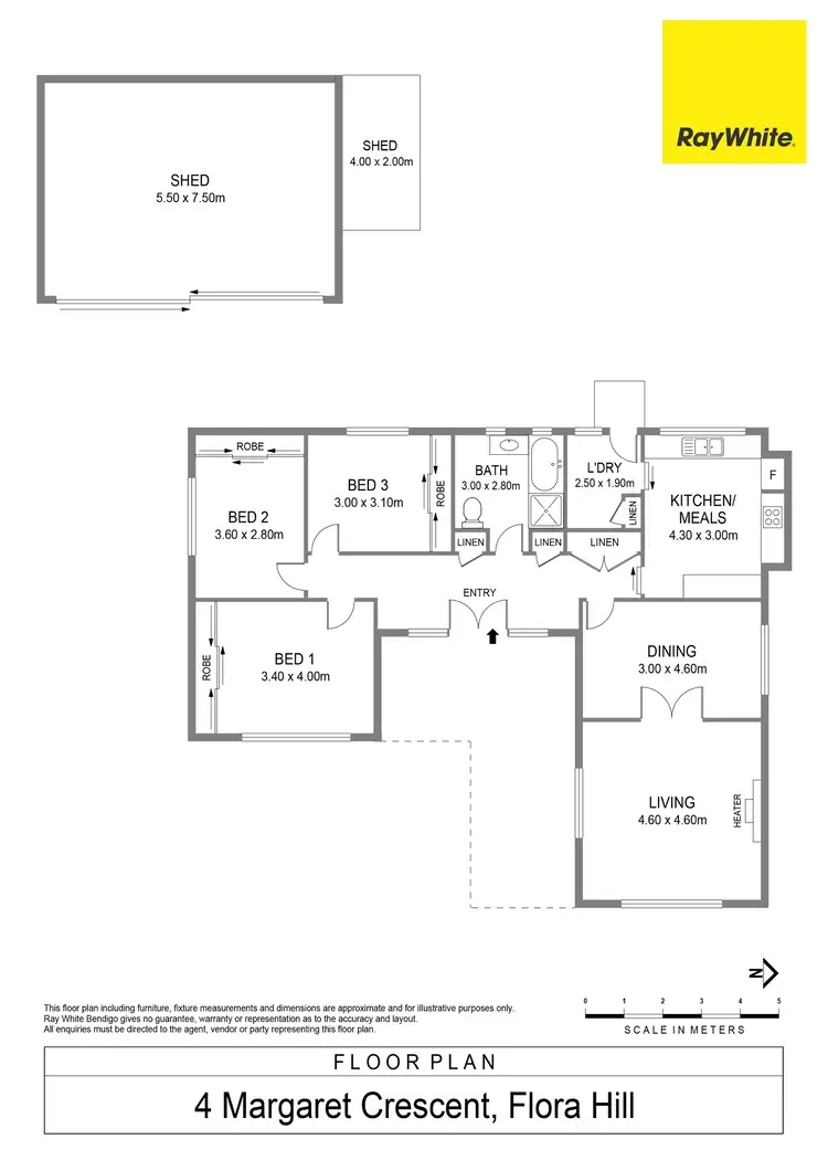 Floorplan of Homely house listing, 4 Margaret Crescent, Flora Hill VIC 3550