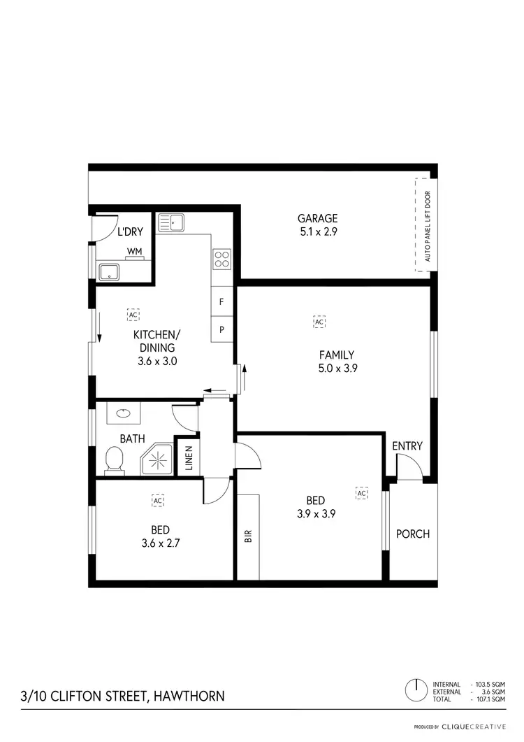 Floorplan of Homely unit listing, 3/10 Clifton Street, Hawthorn SA 5062