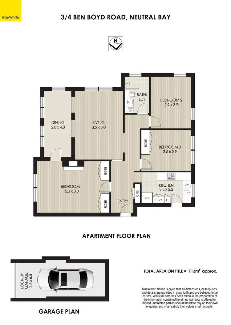 Floorplan of Homely apartment listing, 3/4 Ben Boyd Road, Neutral Bay NSW 2089