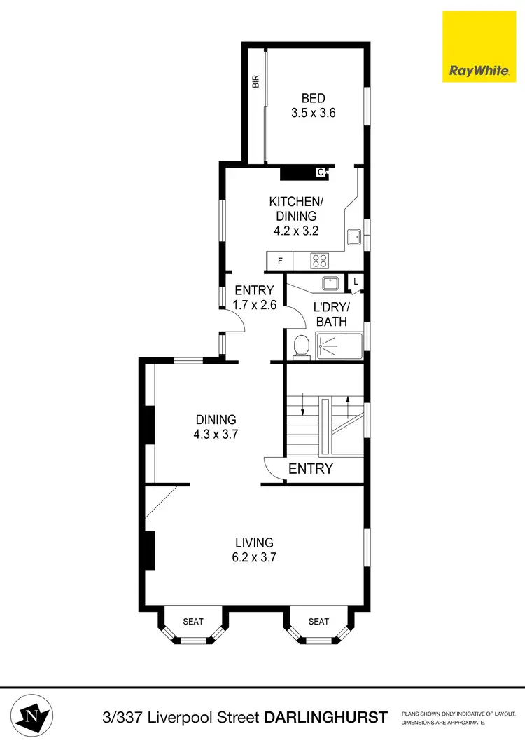 Floorplan of Homely apartment listing, 3/337 Liverpool Street, Darlinghurst NSW 2010