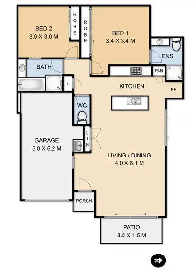 Floorplan of Homely unit listing, 2/11 Roberts Street, South Toowoomba QLD 4350
