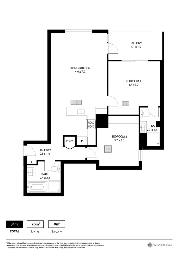 Floorplan of Homely apartment listing, 805/18 Rowlands Place, Adelaide SA 5000