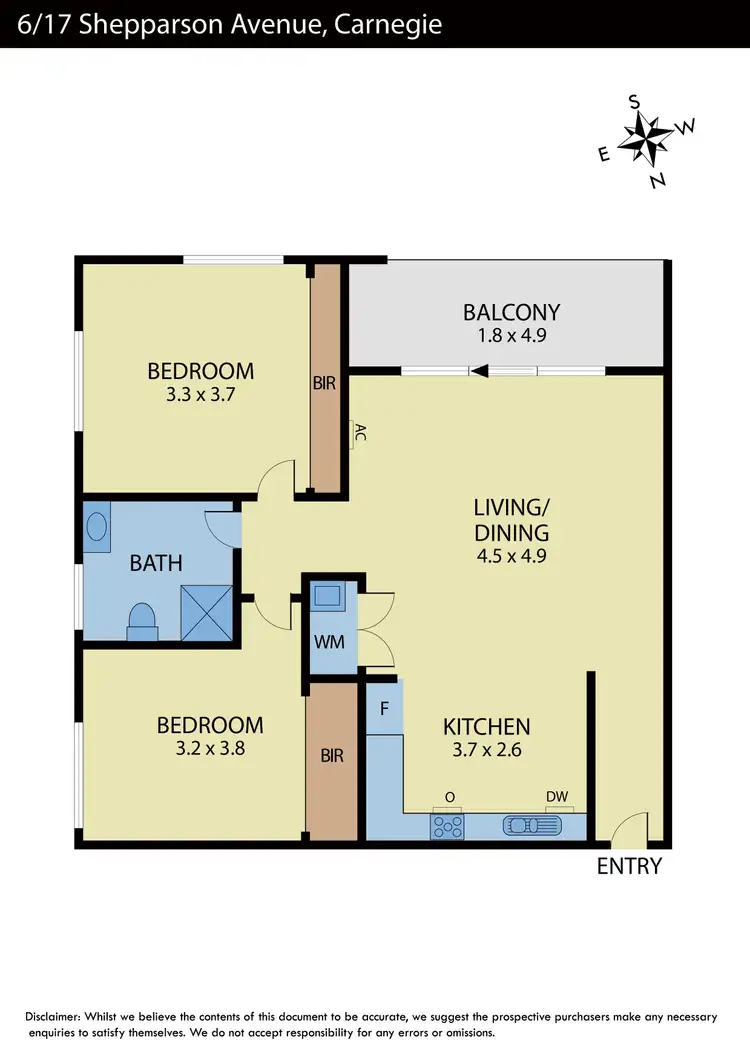 Floorplan of Homely apartment listing, 6/17 Shepparson Avenue, Carnegie VIC 3163