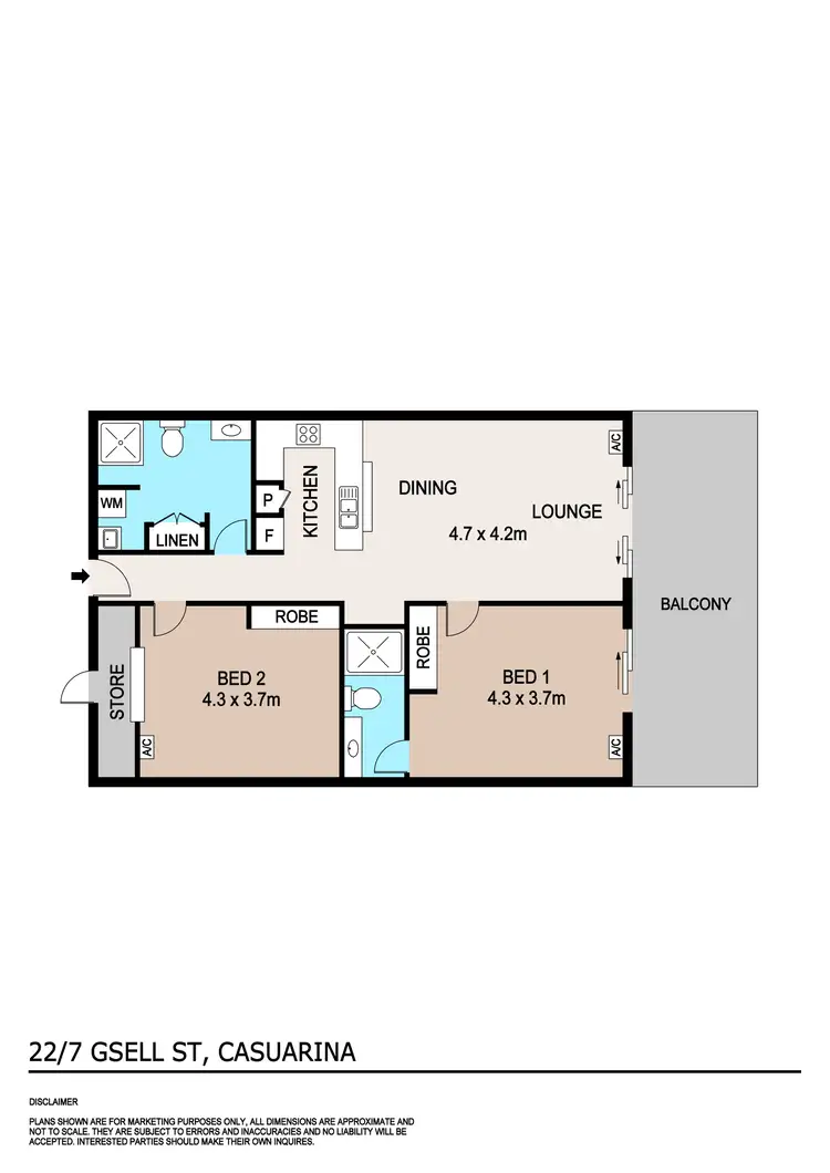 Floorplan of Homely unit listing, 22/7B Gsell Street, Casuarina NT 810