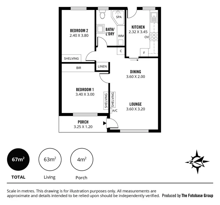 Floorplan of Homely unit listing, 2/412 Sir Donald Bradman Drive, Brooklyn Park SA 5032