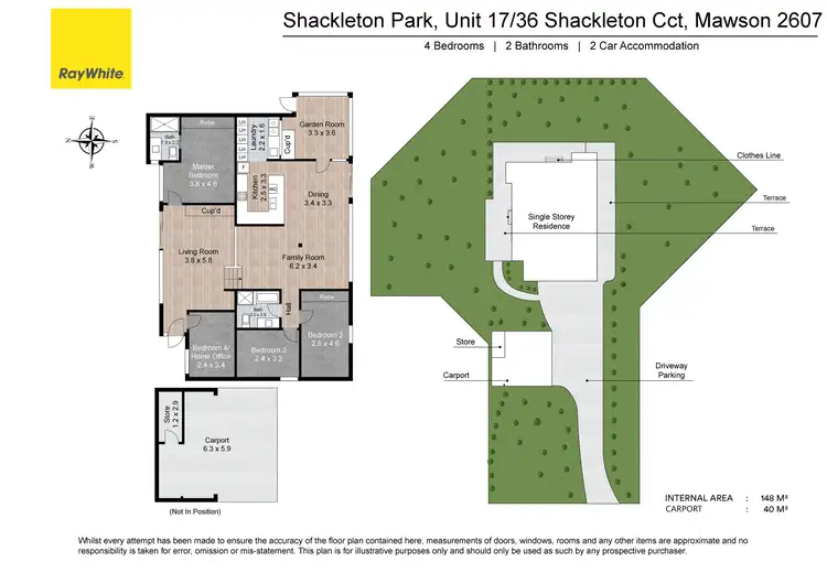 Floorplan of Homely townhouse listing, 17/36 Shackleton Circuit, Mawson ACT 2607