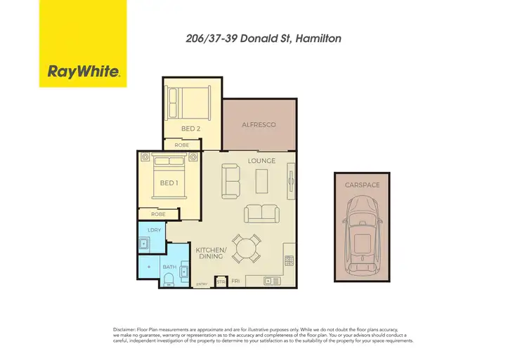 Floorplan of Homely apartment listing, 206/37-39 Donald Street, Hamilton NSW 2303
