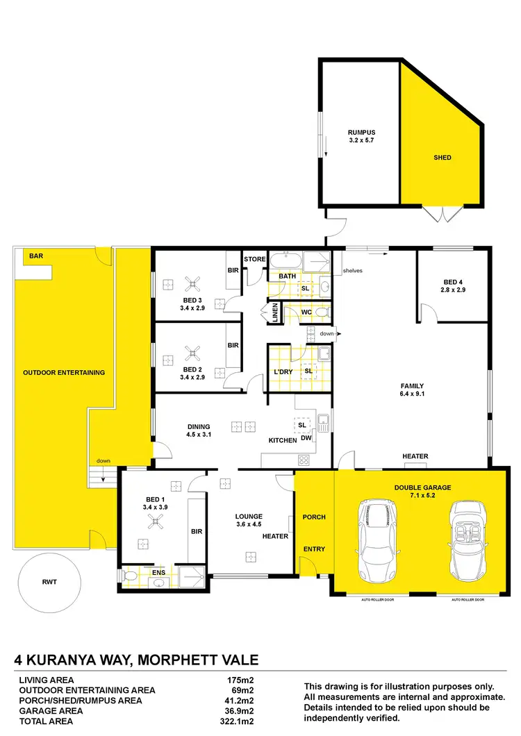 Floorplan of Homely house listing, 4 Kuranya Way, Morphett Vale SA 5162