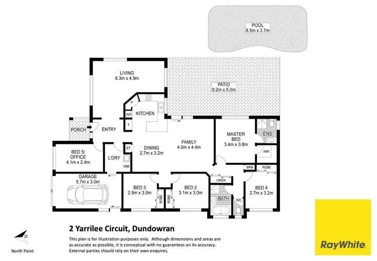 Floorplan of Homely house listing, 2 Yarrilee Circuit, Dundowran QLD 4655