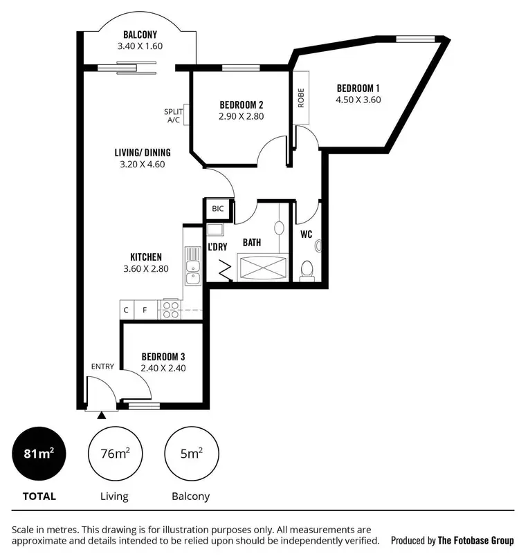 Floorplan of Homely apartment listing, 4B/188 Carrington Street, Adelaide SA 5000