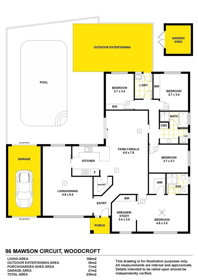 Floorplan of Homely house listing, 96 Mawson Circuit, Woodcroft SA 5162