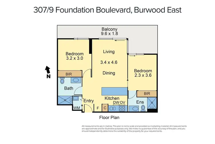 Floorplan of Homely apartment listing, 307/9 Foundation Boulevard, Burwood East VIC 3151