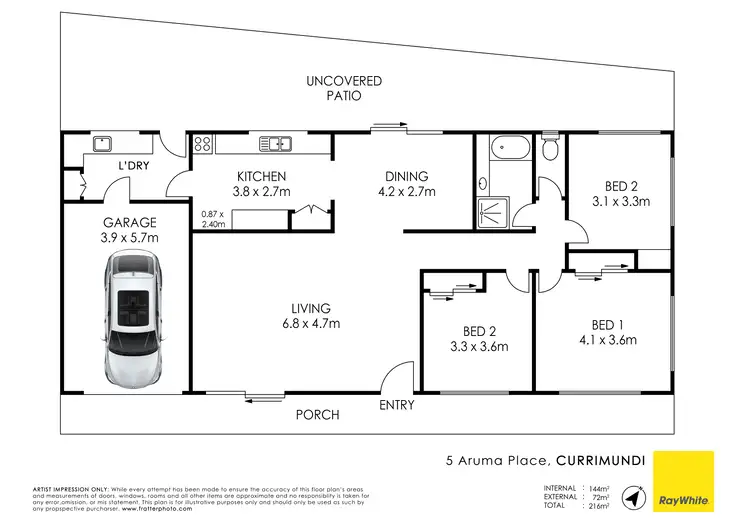 Floorplan of Homely house listing, 5 Aruma Place, Currimundi QLD 4551