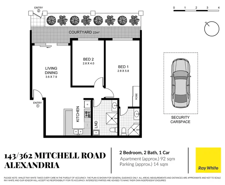 Floorplan of Homely apartment listing, 143/362 Mitchell Road (entry via Huntley St), Alexandria NSW 2015