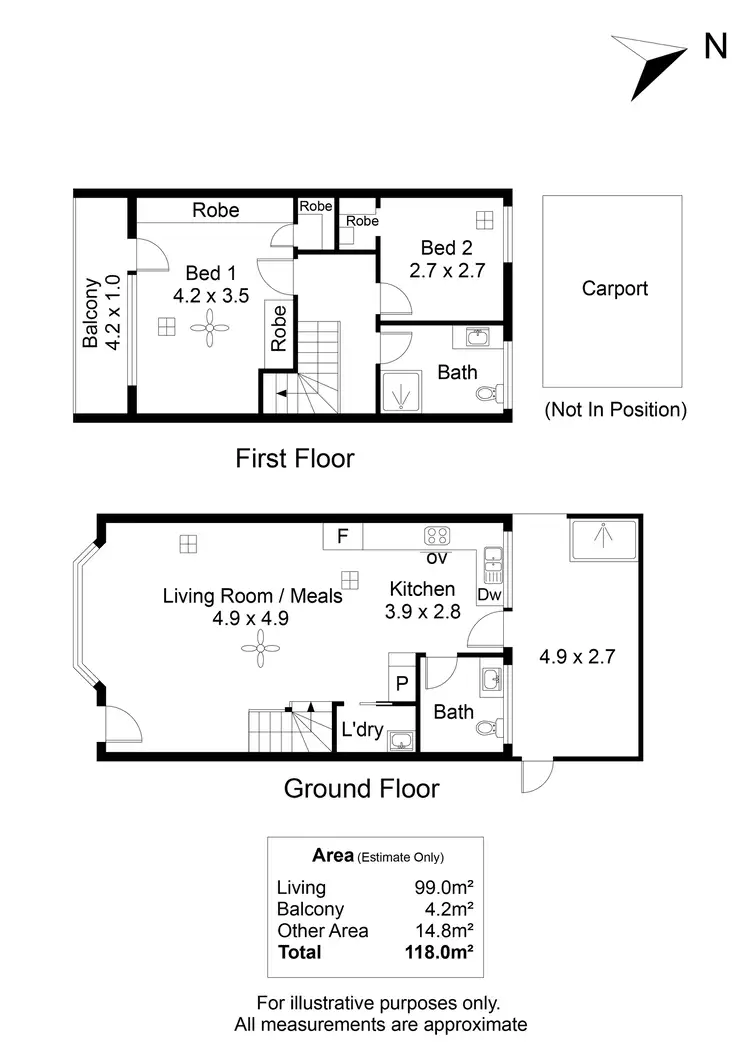 Floorplan of Homely townhouse listing, 3/6 Tingira Place, Semaphore Park SA 5019