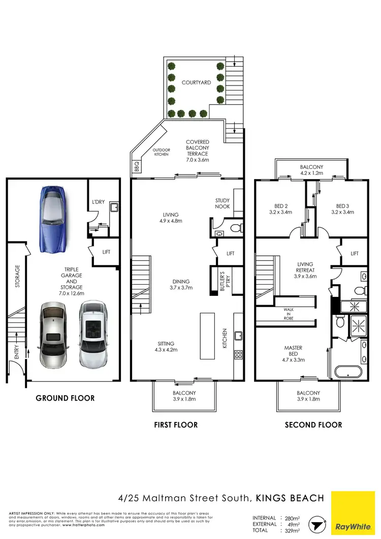 Floorplan of Homely townhouse listing, 4/25 Maltman Street South, Kings Beach QLD 4551