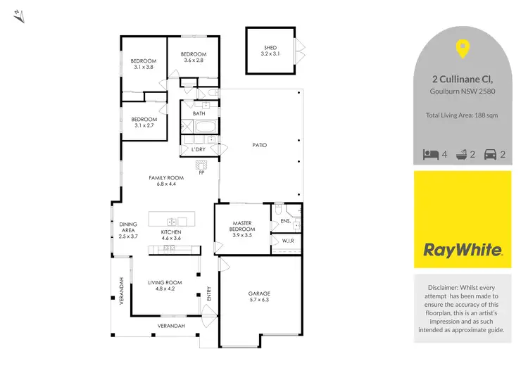 Floorplan of Homely house listing, 2 Cullinane Close, Goulburn NSW 2580