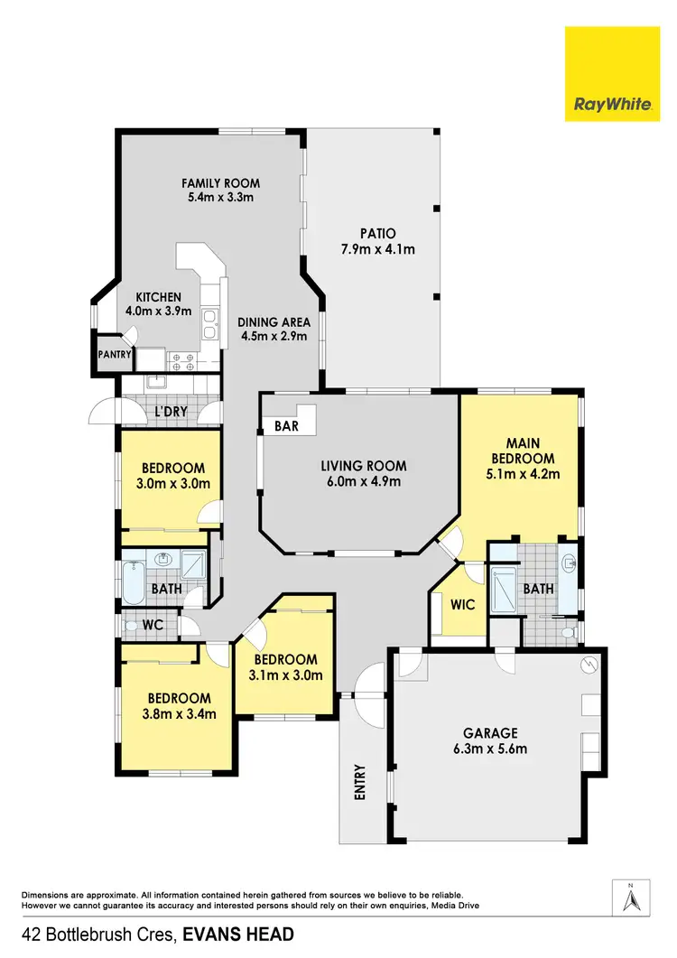 Floorplan of Homely house listing, 42 Bottlebrush Crescent, Evans Head NSW 2473