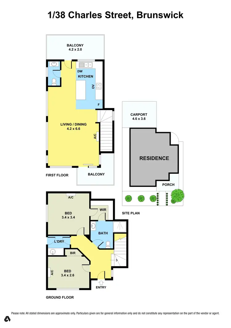 Floorplan of Homely townhouse listing, 1/38 Charles Street, Brunswick VIC 3056