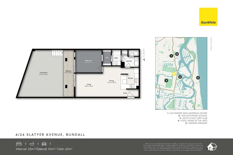 Floorplan of Homely apartment listing, 4/24 Slatyer Avenue, Bundall QLD 4217