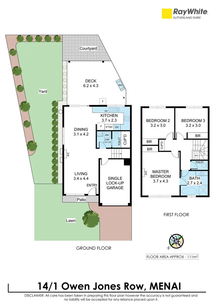 Floorplan of Homely townhouse listing, 14/1 Owen Jones Row, Menai NSW 2234